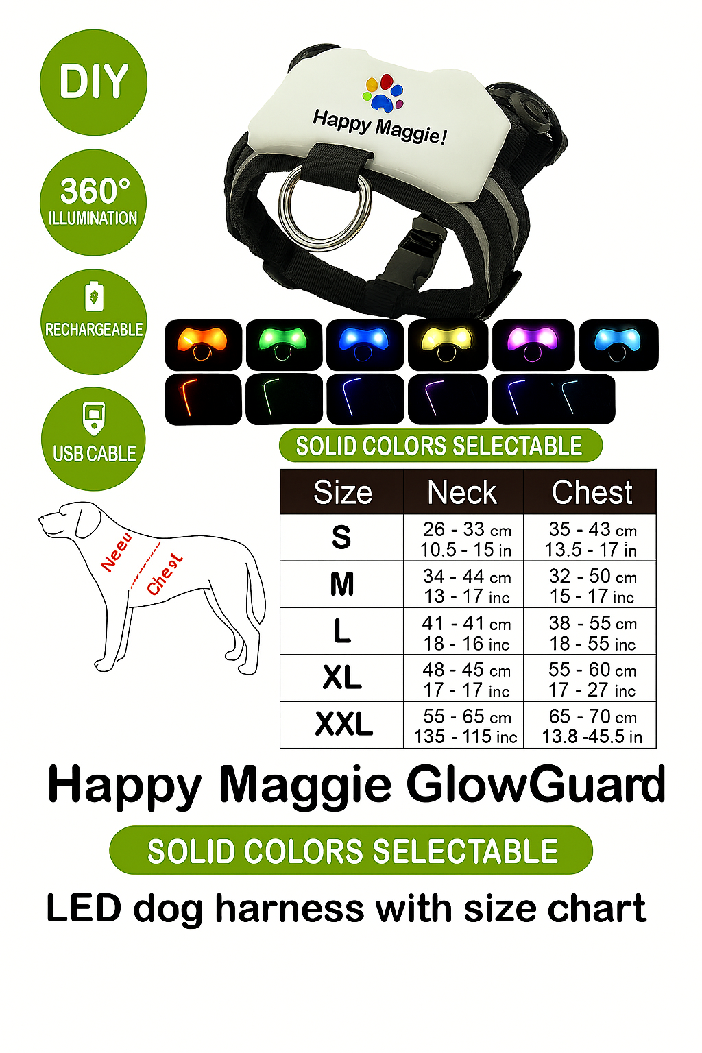 Happy Maggie! LED Safety Harness