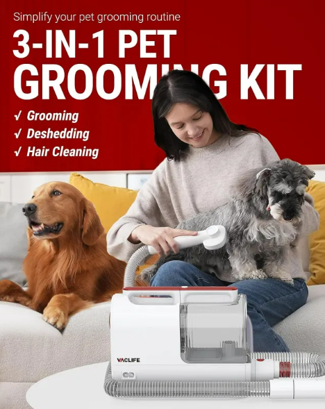All-in-One Pet Grooming Vacuum & Clipper Kit